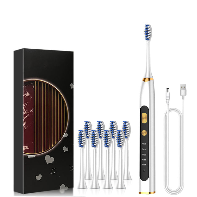 High Tab™ Smart Electric Toothbrush with Replacement Brush Heads