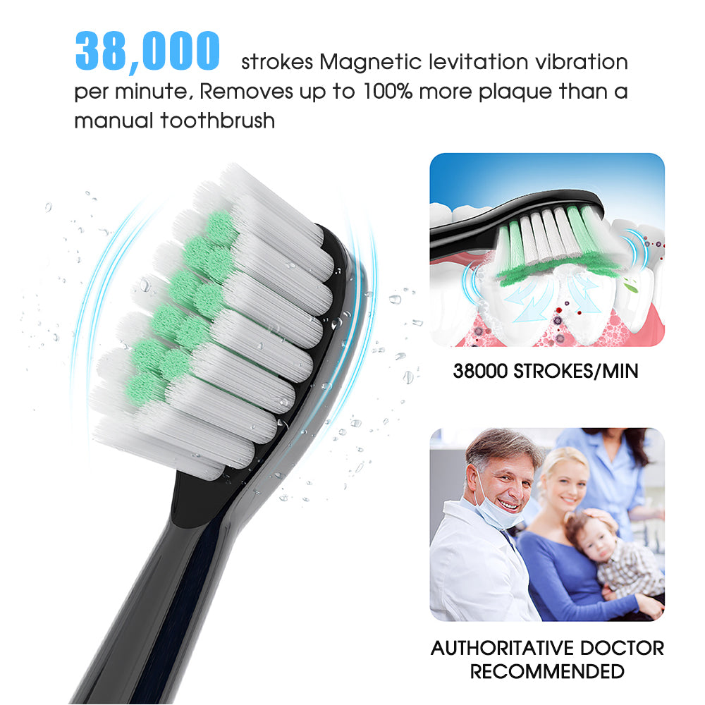 High Tab™ Smart Electric Toothbrush with Replacement Brush Heads